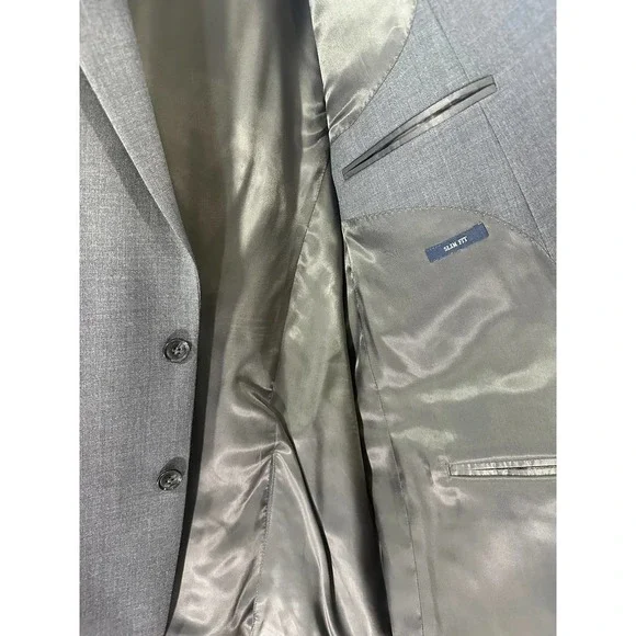 Jos. A. Bank 1905 Slim Fit Dark Grey 100% Wool Blazer Jacket Sport Coat 44L